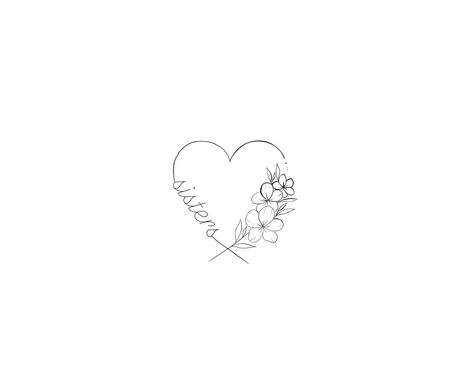 Sis In Law Tattoos, Sisters Heart Tattoo, Daisy Heart Tattoo, Mother Children Tattoo Ideas, Heart Infinity Tattoo, Sister Heart Tattoos, Mommy Daughter Tattoos, Tattoo Klein, Matching Bff Tattoos