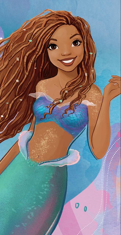 New Ariel, Black Little Mermaid, Little Mermaid Halle Bailey, Ariel Images, Halle Bailey Little Mermaid, Little Mermaid Cupcakes, Ariel Wallpaper, Little Mermaid Wallpaper, Mermaid Cupcake Toppers