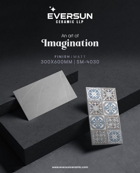 DESIGN : SM - 4030
300x600mm
MATT
.
.
.
#Eversun #Eversunceramic #300X600mm #30x60cm #digitalwalltiles #tiles #tilesmanufacturer #tilesmanufacturers #ceramic #ceramictiles #walldecor #architecture #interiordesign #kitchen #bathroom #homedecor #housetiles #vocalforlocal #tilesofindia #bestdesignoftheday #ceramicindia #besttiles #ceramichubmorbi #ceramiccity #bestproducts #Luxury #besttiles #morbi #Gujarat #india Tiles Creative Post, Tiles Creative Ads, Tiles Advertisement, Ceramic Photography, Tiles Designs, Moodboard Inspo, Oak Plywood, Graphic Design Business Card, Luxury Floor