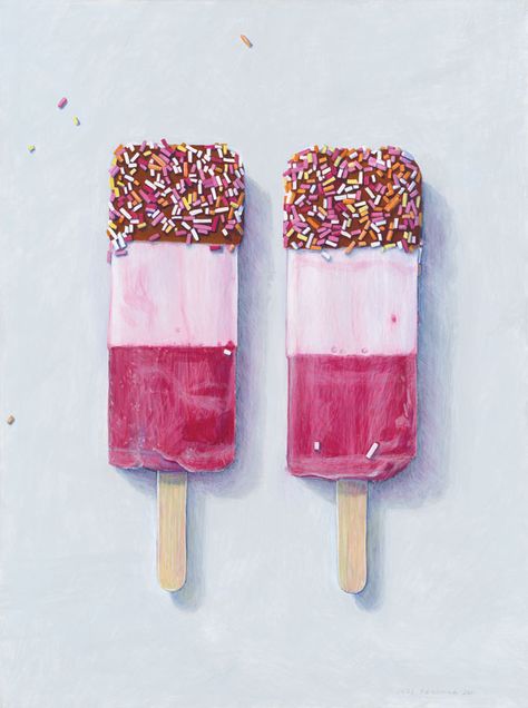 Joel Penkman - Food Painter Extraordinaire - Honest Cooking Joel Penkman, Ice Lolly, Milk Shakes, Food Painting, Childhood Nostalgia, Total Eclipse, Creature Comforts, Kids Food, Ice Pops