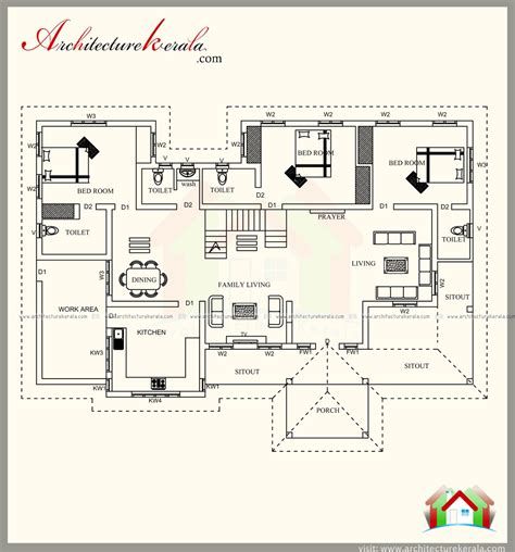 2500 Sq Ft House Plans, Mini Courtyard, Exterior Reference, Kerala Homes, 500 Sq Ft House, Single Level House Plans, Residential Plan, 3 Bedroom Home Floor Plans, 2000 Sq Ft House