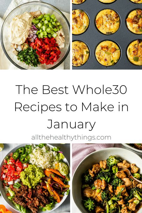 January Whole30, All The Healthy Things, Whole30 Meal Plan, January Recipes, Weeknight Dinner Recipes, Whole30 Dinner Recipes, Whole 30 Meal Plan, Meal Plan Grocery List, Whole30 Dinners