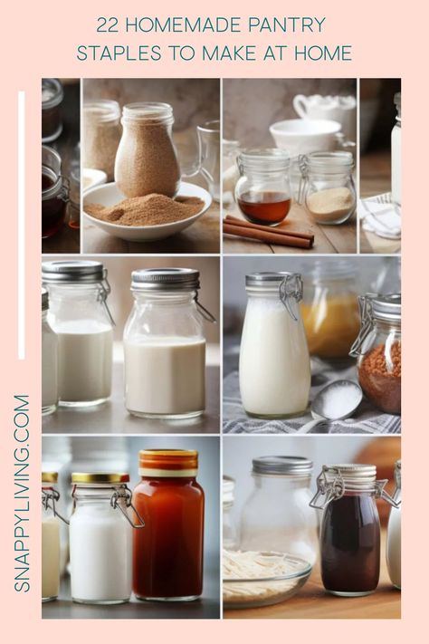 Making homemade pantry staples can be a game-changer for healthier, tastier, and cheaper options. Discover the benefits of creating your own pantry staples. Pantry Dry Mix Recipes, Pantry Dry Mixes, Homemade Kitchen Staples, Dry Mixes For Pantry, Homestead Pantry Staples, Homemade Staple Foods, Homemade Pantry Staples, Pantry Alternatives, Homemade Biscuit Mix