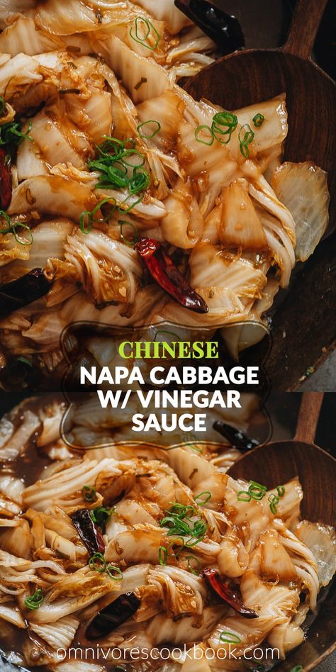 Napa Cabbage Stir Fry, Chinese Cabbage Stir Fry, Stir Fried Cabbage Recipes, Napa Cabbage Recipes, Chinese Side Dishes, Asian Stir Fry Recipe, Vinegar Sauce, Asian Stir Fry, Cabbage Stir Fry