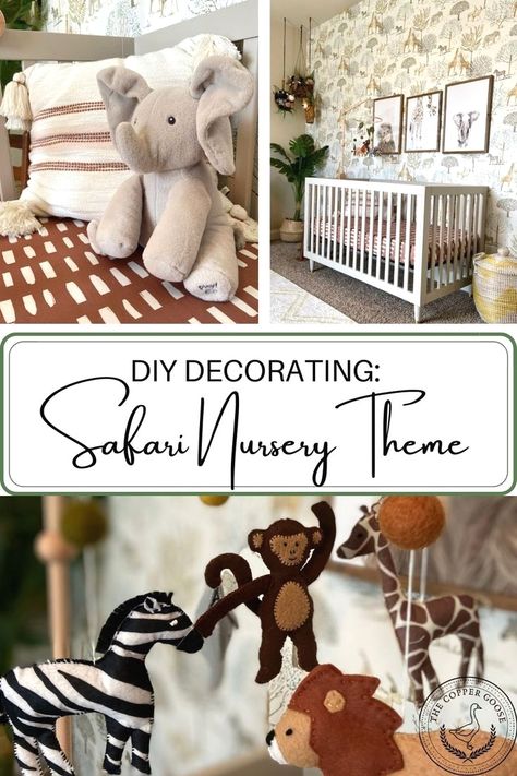 #ikeanursery #babyroom #nurseryideas #babygirlroom Rhino Themed Nursery, Zoo Nursery Theme Gender Neutral, Safari Boho Nursery, Minimalist Safari Nursery, Jungle Safari Nursery Ideas, Diy Safari Nursery Decor, Jungle Nursery Ideas Safari Theme, Gender Neutral Safari Nursery, Simple Nursery Themes