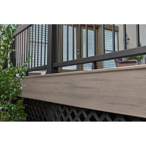 Trex Fascia, Trex Deck Colors, Trex Enhance, Trex Composite Decking, Deck Stain Colors, Deck Skirting, Door Decks, Contemporary Deck, White Deck