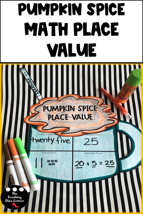 2nd Grade Place Value Activities, Place Value Hands On Activities, Place Value With Food, Place Value Centers, Differentiated Math Centers, Place Value Game, Rubrics For Projects, Math Review Game, Pumpkin Math