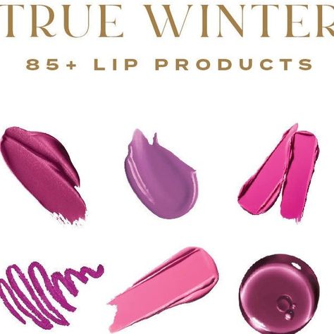 View True/Cool Winter by TheRefinedWardrobe on Etsy Clear Winter Makeup Palette, Cool Winter Color Palette Lipstick, Cool Winter Palette Makeup, True Winter Color Palette Makeup, January Palette, Winter Color Palette Makeup, Deep Winter Makeup Looks, True Winter Lipstick, Winter Lipstick Colors