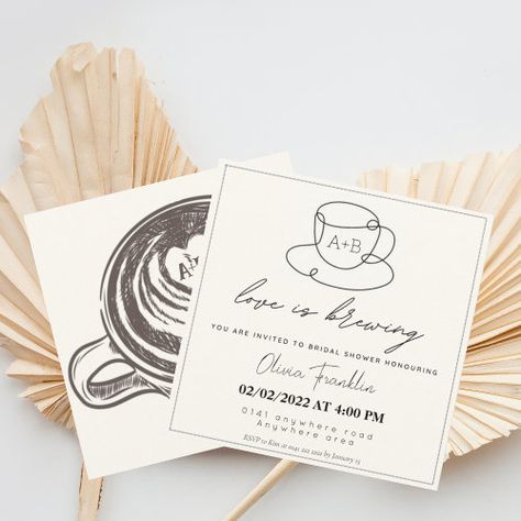 $ 2.98 - Love is brewing monogram coffee bridal shower - brewery bridal shower, love is brewing, coffee bridal shower, coffee themed bridal shower, coffee party, calligraphy, minimalist, couples monograms, espresso party, cafe bridal shower Bridal Shower Coffee Theme, Love Is Brewing Bridal Shower Decor, Coffee Bridal Shower Theme, Coffee Themed Bridal Shower Ideas, Love Is Brewing Bridal Shower Ideas, Coffee Themed Wedding, Coffee Bridal Shower, Cafe Theme, Love Is Brewing