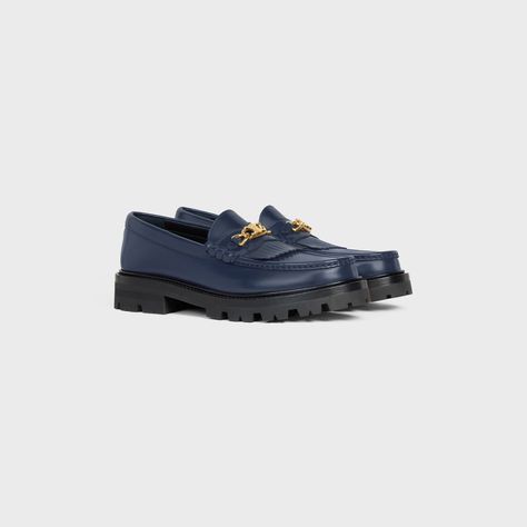 Elegant Blue Loafers With Stitched Sole, Classic Blue Luxury Loafers, Luxury Low-top Loafers With Stitched Sole, Blue Loafers With Contrast Sole Slip-on, Navy Loafers, Luxury Blue Slip-on Loafers, Saint Tropez, Online Purchase, Womens Flats