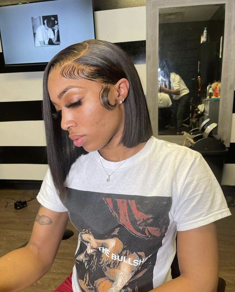 Side Part Bob, Frontal Bob, Sleek Braided Ponytail, Blonde Highlights On Dark Hair, Bob Cut Wigs, Sew In Hairstyles, Big Box Braids Hairstyles, Instagram Hairstyles, Quick Weave Hairstyles