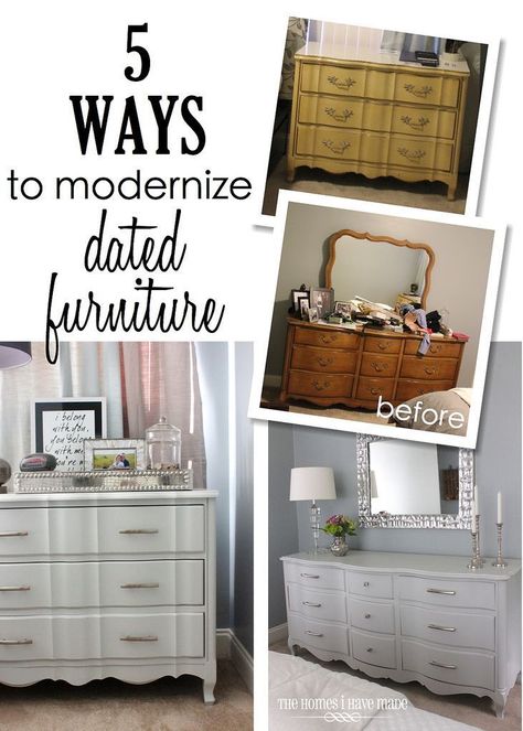 The Homes I Have Made: 5 Ways to Modernize Dated Furniture Modern French Provincial, Old Bedroom, Refurbished Furniture, Bedroom Paint, Diy Furniture Projects, French Furniture, Furniture Restoration, Old Furniture, Paint Furniture