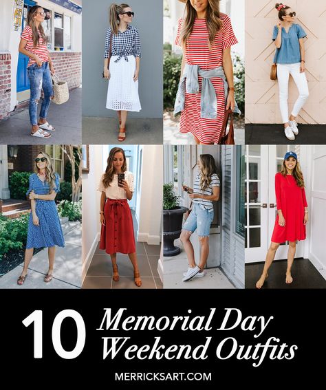 10 outfit ideas for memorial day weekend Memorial Day Outfit Ideas, Memorial Day Outfit Women, Memorial Day Weekend Outfit, Memorial Day Outfits, Early Spring Outfits Casual, Memorial Outfits, Rainy Day Dress Outfit, Spring Trends Outfits, White Jeans Outfit