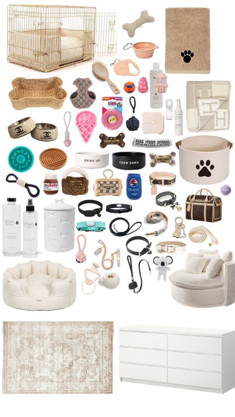 Dog Room Design, Pet Care Products, Puppy Items, Dog Room Decor, New Puppy Checklist, Cozy Beds, Preppy Dog, Puppy Room, Cute Dog Toys