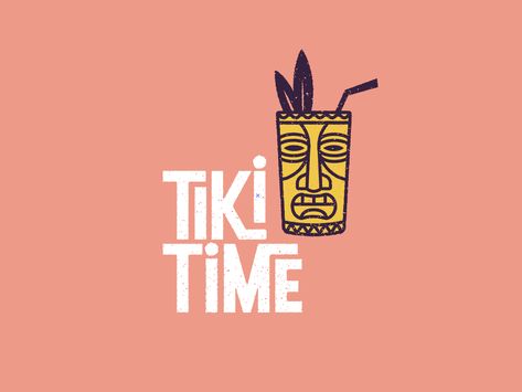 Quick little tiki logo. Tiki Logo, Tiki Font, Tikki Bar, Tiki Drink, Time Logo, Tiki Faces, Tiki Drinks, Vintage Tiki, Bar Logo