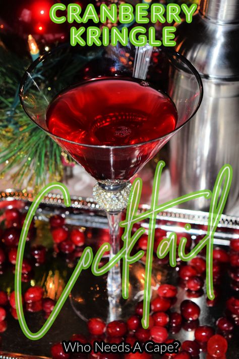 Cranberry Kringle Cocktail will be your new favorite holiday cocktail! Easy to make and full of holiday cheer! Perfect for parties! #holidaycocktail #holidaycocktailrecipe #christmascocktail Cranberry Kringle Cocktail Recipe, Cranberry Kringle Cocktail, Almond Cocktails, Cranberry Desserts, Xmas Cocktails, Coconut Vodka, Berry Cocktail, Cranberry Dessert, Craft Cocktail Recipe