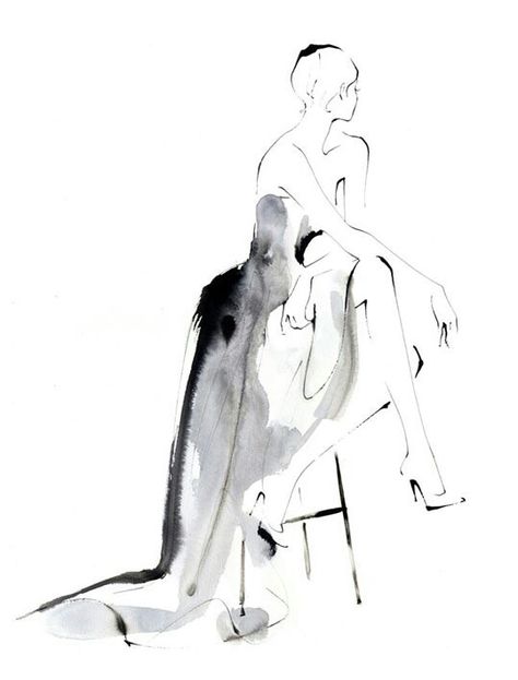 Cary Mulligan, Ink Wash, Fashion Illustration Sketches, Fashion Figures, Blank Space, Fashion Art Illustration, Illustration Sketches, Fashion Illustrations, Fashion Sketches