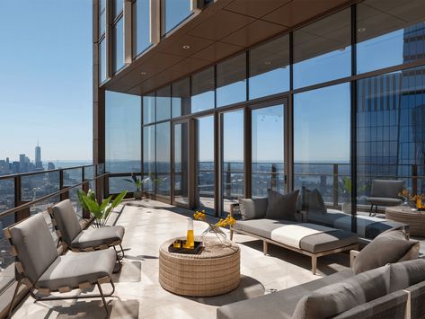 Kendall Roy NYC Penthouse Penthouse In New York, New York City Penthouse, Penthouse Terrace, City Penthouse, Luxurious Penthouse, Nyc Penthouse, New York Penthouse, French Oak Flooring, Hudson Yards