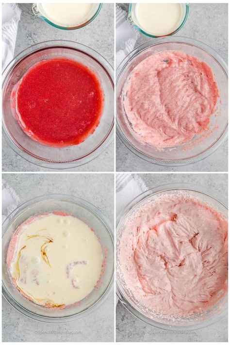 Mini Trifle Desserts, Strawberry Cheesecake Mousse, Strawberry Mousse Recipe, Cheesecake Mousse Recipe, Cheesecake Desserts Recipes, Easy Fruit Pizza, Fruit Desserts Easy, Gelatin Recipes, Strawberry Mousse