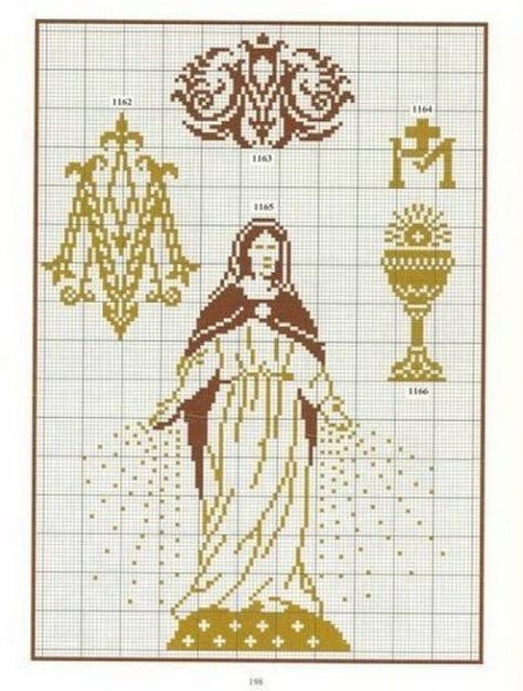 Catholic Cross Stitch, Religious Cross Stitch Patterns, Religious Embroidery, Free Cross Stitch Charts, Christian Cross Stitch, Catholic Cross, Cross Stitch Angels, Christian Crafts, Pola Kristik