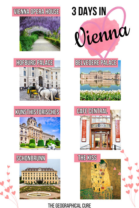 Pinterest pin for 3 days in Vienna itinerary Vienna Itinerary 3 Days, Vienna What To Do, 3 Days In Vienna, Vienna Bucket List, Vienna Guide, Vienna Itinerary, Vienna Trip, Day Trips From Vienna, 1 Day Trip