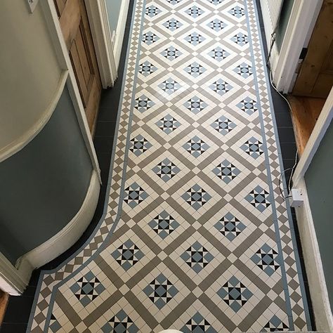 Victorian Hallway Tiles - Mosaic floor tiles - Specialist in ... Victorian Hallway Tiles, Townhouse Remodel, Victorian Mosaic Tile, Hallway Tiles, Hallway Tiles Floor, Hall Tiles, Hallway Pictures, Mosaic Floor Tiles, Grey Hallway