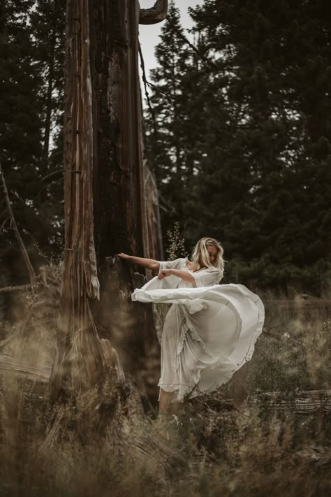 summer senior photos ideas moody senior photo ideas boho photoshoot concept free people white dress washington PNW forest dancing twirling dress wind Boho Dress Photoshoot Ideas, Dress In Forest Photoshoot, Forest Goddess Photography, Spring Forest Photoshoot, Boho Forest Photoshoot, Forest Photo Shoot Ideas, Photoshoot In Forest Photo Ideas, Dress In A Field Photoshoot, White Dress Forest Photoshoot