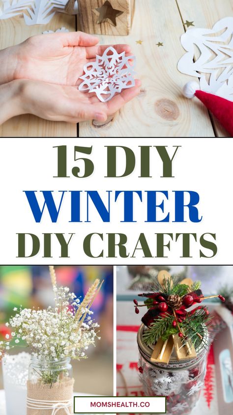 DIY Winter DIY Crafts and Projects for Kids and Adults! January Crafts For Adults Diy Ideas, Easy January Crafts For Adults, January Arts And Crafts For Adults, January Art Activities, January Craft Ideas For Adults, January Adult Crafts, Crafts For January For Adults, January Diy Crafts, Craft For January