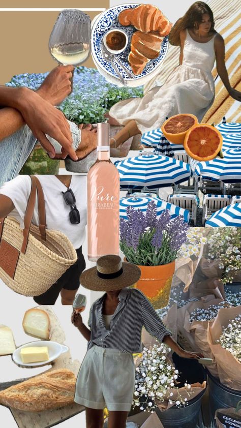 Summer in the South of France aesthetic #southoffranceaesthetic South Of France Aesthetic, Summer In The South, French Beach, France Aesthetic, French Market, Pretty Landscapes, Summer Lookbook, Hen Do, The South Of France