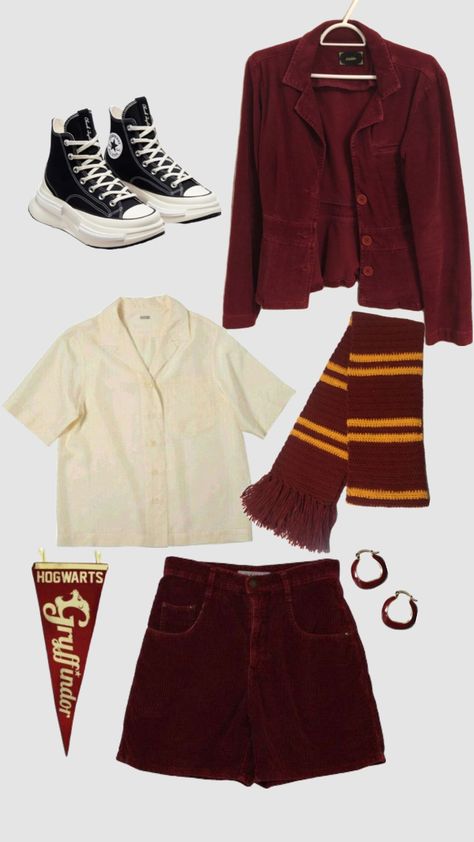 Watching the Quidditch match and supporting Gryffindor #harrypotter #outfitinspo Gryffindor Aesthetic Outfit, Gryffindor Outfit, Hogwarts Quidditch, Pagan Fashion, Hogwarts Outfits, Gryffindor Aesthetic, Winter Outfits Aesthetic, Harry Potter Outfits, Hermione Granger