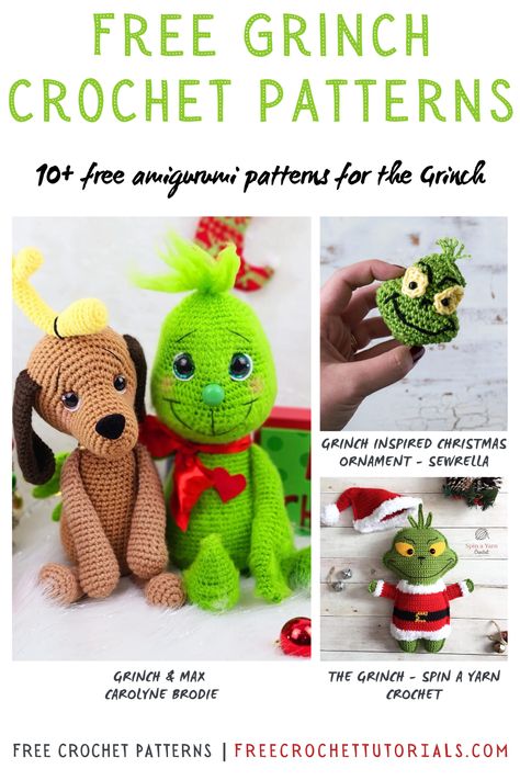 Transform your home into a Whoville wonderland with our Grinch-inspired crochet projects. This collection of 15 free patterns provide a fun and festive way to get you in the holiday spirit. Prepare your crochet hooks because it's time to deck the halls, Grinch-style! Grinch Pattern, Crochet Grinch, Crochet Decorations, Crochet Christmas Ornaments Free, Decorations For Christmas, Amazing Crochet, Crochet Ornaments, Crochet Decoration, Holiday Crochet