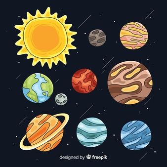 Hand drawn planets in doodle style | Free Vector Planet Icon, Planet Drawing, Planet Colors, Space Icons, Diy Hair Scrunchies, Easy Cartoon Drawings, Doodle Style, Vector Hand, Star Art