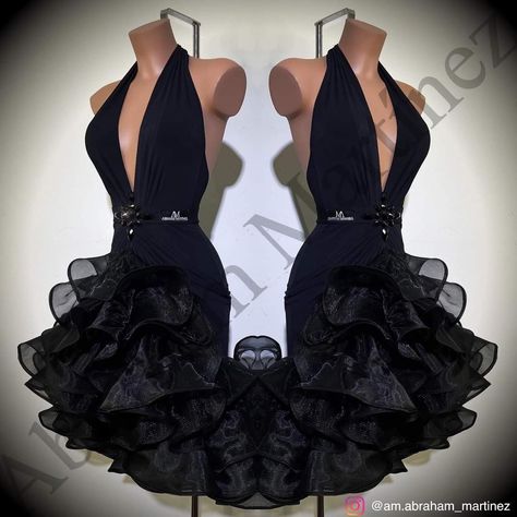 Black Latin Dance Dress, Smooth Ballroom Dress, Latin Competition Dress, Ballroom Dress Inspiration, Dancing Dresses, Dancesport Dresses, Latin Ballroom Dresses, Latin Dresses, Latina Outfits