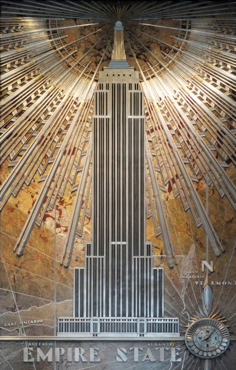 A hero’s homecoming – Reclaiming Empire State’s Art Deco heritage – Art Deco Empire State Building Art, Art Deco Frame, New York Architecture, Autumn In New York, Framed Pictures, The Empire State Building, Art Deco Buildings, Chrysler Building, Building Art