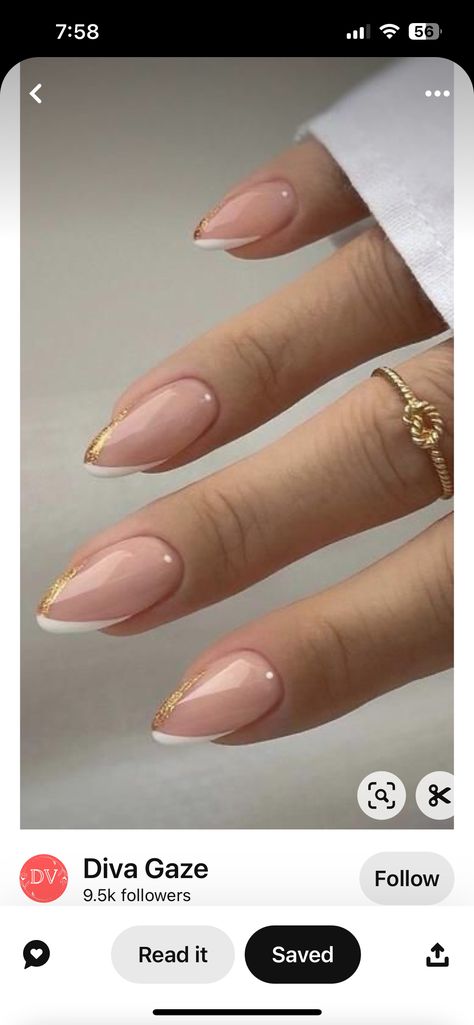 Cateye French Tip, French Nails Oval, Oval Nail Ideas, Oval Nail, Nails Oval, Round Nails, Oval Nails, Some Times, French Tip Nails