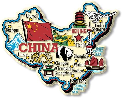 Amazon.com: China Jumbo Country Map Magnet by Classic Magnets, Collectible Souvenirs Made in The USA : Home & Kitchen Chinese Icon, Chinese Picture, China Map, Shenyang, Tourist Map, South China Sea, Country Maps, Beijing China, Tianjin