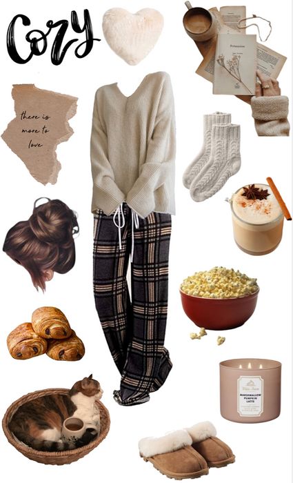 lazy day Outfit | ShopLook Comfort Outfits Lazy Days, Lazy Dark Academia Outfit, Cozy Clothes Lazy Days, Relax Outfit Lazy Days, Cosy Outfit Aesthetic, Relaxing Outfits Lazy Days, Cute Cozy Outfits Lazy Days, Winter Comfy Outfits Lazy Days, Hygge Aesthetic Outfit