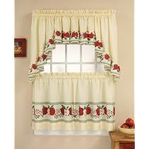 Country Kitchen Curtains, Apple Kitchen Decor, Kitchen Curtain Sets, Apple Decorations, Tier Curtains, Kitchen Valances, Kitchen Curtain, Apple Design, Country Farmhouse Decor