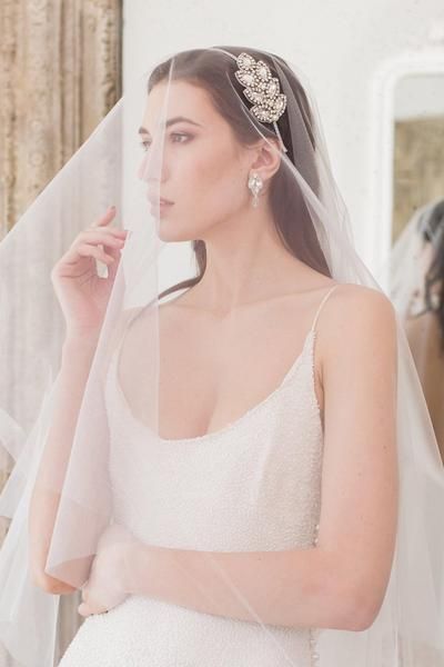 Drop wedding veil - 'Rhiann' | Britten Weddings Drop Wedding Veil, Circle Veil, Floor Length Veil, Veil Headband, Elbow Length Veil, Simple Veil, Drop Veil, Wedding Hairband, Blusher Veil