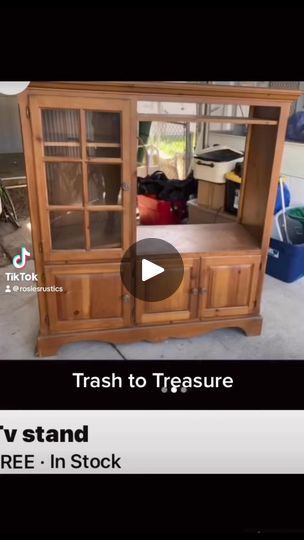 14K views · 236 reactions | Trash to treasure repurposed this tv cabinet into a cabinet bench #fyp #diy #furnituremakeover #furniture #furnitureflip #diyproject #tools #beforeandafter #paintedfurniture #wood #woodworker #diy #homeimprovement #furnituremakeover #furnitures #upcycle #recycle #ecofriendly | Rosie's Rustics | Rosie's Rustics · Original audio Reuse Furniture, Cabinet Bench, Redone Furniture, Reused Furniture, Tv Armoire, Entertainment Center Repurpose, Furniture Rehab, Upcycle Recycle, Trash To Treasure