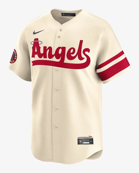 Los Angeles Angels City Connect Men's Nike Dri-FIT ADV MLB Limited Jersey. Nike.com Mlb Jersey, Jersey Uniform, Angels Baseball, Jersey Nike, Los Angeles Angels, Cream Style, Baseball Jerseys, Double Knitting, Men's Nike