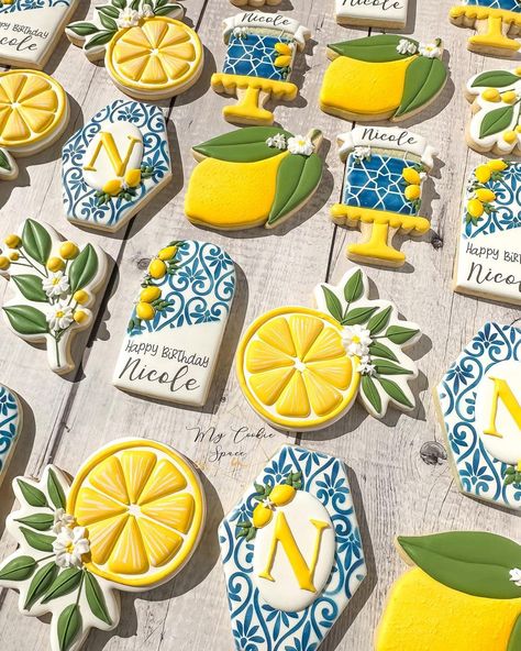 🍋🍋🍋 When life gives you lemons, party with Amalfi Coast inspired cookies, a touch of Italian sunshine and la dolce vita. 🎉 A glimpse of cus… | Instagram Italian Motifs, Mediterranean Party, Lemon Themed Party, Italy Party, Italian Themed Parties, Italian Party, Italian Theme, Amalfi Coast Wedding, Birthday Treat