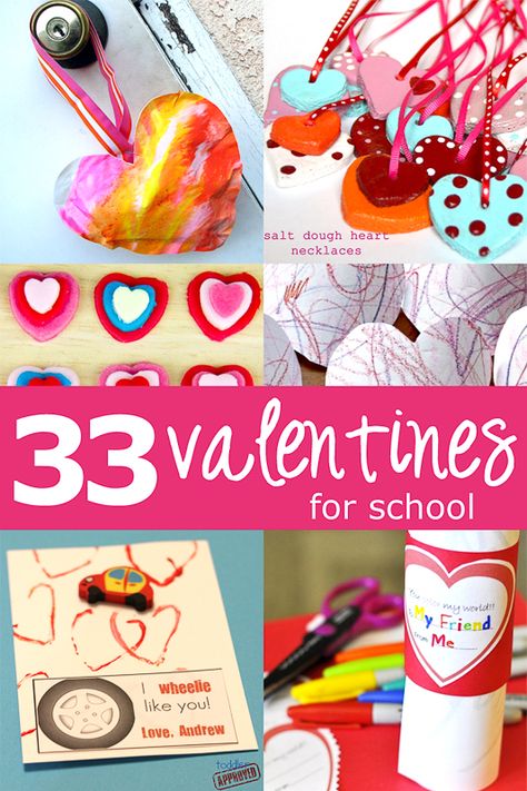 33 super duper cute Valentines for kids to make and take to school via Hands On As We Grow Valentines For Kids To Make, Cute Valentines For Kids, Cute Kids Valentines, Kids Valentines For School, Valentines For School, Valentine's Day Crafts, Preschool Valentines, Kid Projects