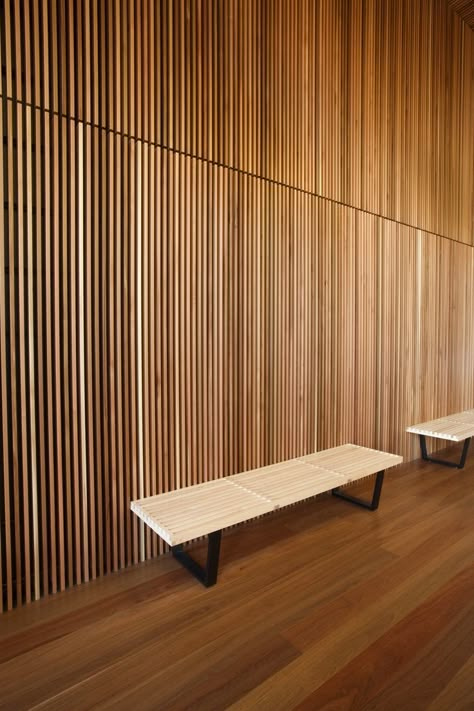 Timber Slat Wall Cladding Ideas, Wood Panel Bedroom, Interior Wood Paneling, Timber Feature Wall, Office Feature Wall, Cladding Ideas, Wood Feature Wall, Exterior Wall Cladding, Timber Battens