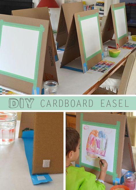 Arts And Crafts Videos #ArtsAndCraftsStainedGlass #CraftProjects Diy Easel, Classe D'art, Art Birthday Party, Easels, Art Birthday, Educational Websites, Camping Art, Art Party, Cardboard Crafts