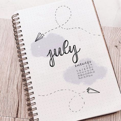 Lavender Notebook, July Bullet Journal, Bullet Journal Spread Ideas, Journal Spread Ideas, Artist Hue, Weekly Log, Planer Cover, Bullet Journal Set Up, Bujo Planner