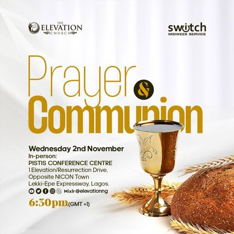 Midweek Service, Movie Night Flyer, Communion Prayer, Social Media Art, Prayer Service, Church Graphics, Church Poster Design, Graphic Design Flyer, Church Poster