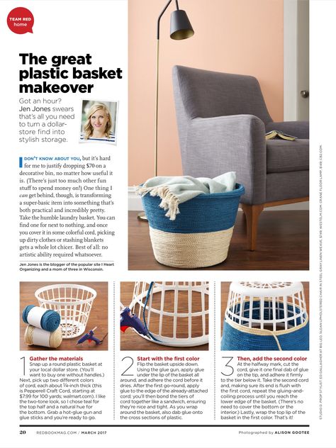 Plastic laundry basket makeover Diy Organization Bedroom, Living Room Baskets, Diy Laundry Basket, Basket Makeover, Living Room Blanket, Decorative Storage Bins, Cardboard Storage, Diy Event, Blanket Basket