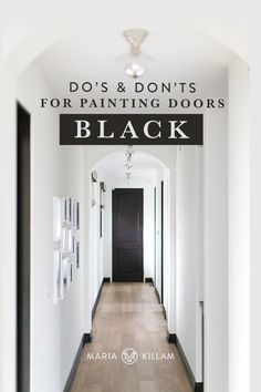 Painting Doors Black, Black Basement Ideas, Black Basement, Paint Doors Black, Painting Interior Doors Black, Painting Doors, Interior Door Colors, Black Interior Door, Black Hallway