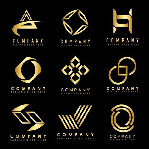 Set of company logo design ideas Free Ve... | Free Vector #Freepik #freevector #background #logo #abstract-background #business Best Logo Fonts, Badges Ideas, News Logo, Free Logos, Corporate Logo Design, Business Fonts, Type Logo, Creative Banners, Inspiration Logo Design